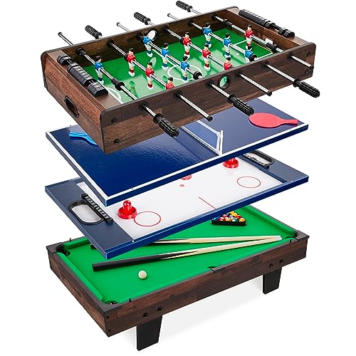 ゲーム盤力くらべ 英語 亜米利加 外国で力くらべ Best Choice Products 4-インチ-1 Multi Game Table, Childrens Combination Arcade Set w/Pool Billiards, Air Hockey, Foosball and Table Tennis - Dark Woodゲーム盤力くらべ 英語 亜米利加 外国で力くらべ