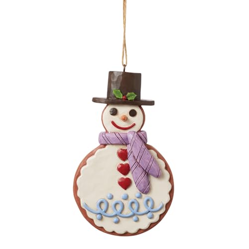 エネスコ Enesco 飾りつけ 室内装飾 外国で模範例 亜米利加 Enesco Jim Shore Heartwood Creek Gingerbread Christmas Snowman Hanging Ornament, 4.5 Inch, Multicolorエネスコ Enesco 飾りつけ 室内装飾 外国で模範例 亜米利加