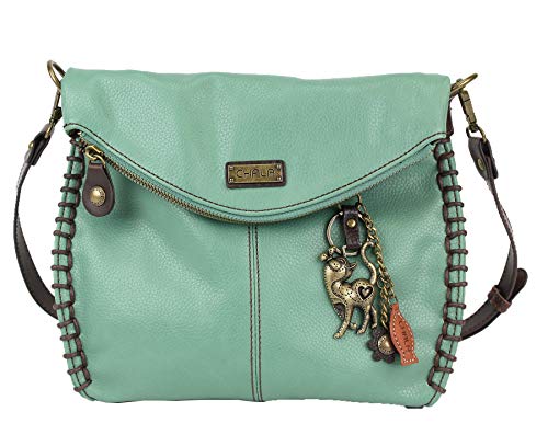 chala バッグ パッチ カバン かわいい Chala Charming Crossbody Bag With Flap Top Teal Cross-Body Purse or Shoulder Handbag with Metal Chain - Teal - Slim Catchala バッグ パッチ カバン かわいい｜angelica