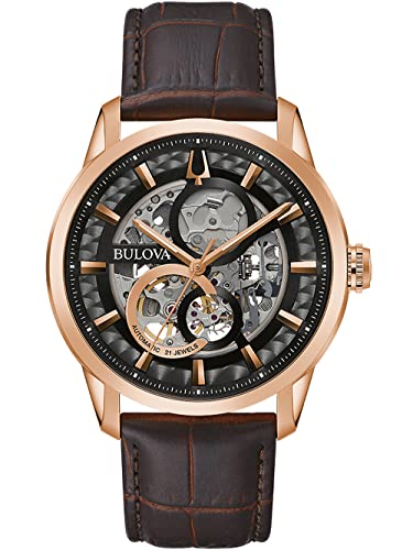 ウォッチ ブローバ メンズ Bulova Automatic Watch 97A169, Brown, Strap.ウォッチ ブローバ メンズ