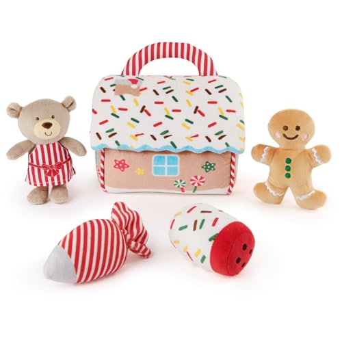ガンド GUND ぬいぐるみ 本当の お世話 GUND Baby Play Soft Collection, My First Gingerbread House 5-Piece Playset with Rattle, Squeaker and Crinkle Plush Toys, Sensory Toy for Babies, 7.5”ガンド GUND ぬいぐるみ 本当の お世話