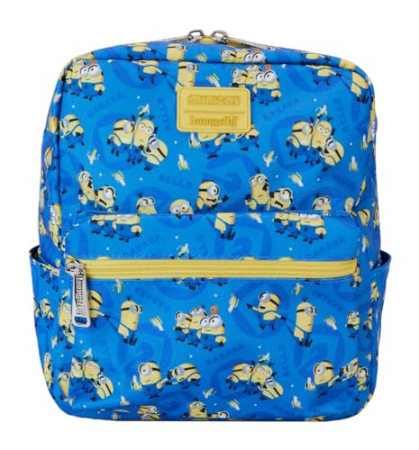 ラウンジフライ アメリカ 日本未発売 バッグ コラボ Loungefly Despicable Me All Over Print Nylon Square Mini Backpack, Blueラウンジフライ アメリカ 日本未発売 バッグ コラボ