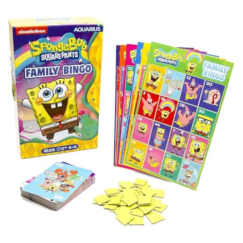 ゲーム盤競り合い 英語 亜米利加 外国で競り合い Aquarius Spongebob Squarepants Family Bingo Game, Nickelodeon Party Game for Kids Teens Adults, Officially Licensed Gift, Ages 8+ゲーム盤競り合い 英語 亜米利加 外国で競り合い