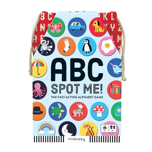 ゲーム盤競り合い 英語 亜米利加 外国で競り合い ABC Spot Me Game from Mudpuppy - Fast Acting Alphabet Game, Includes 60 Icon Tiles, 26 ABC Cards, Fabric Bag \u0026 Instructions, Perfect for Game Nights on The Go!, 2+ Players, Aゲーム盤競り合い 英語 亜米利加 外国で競り合い