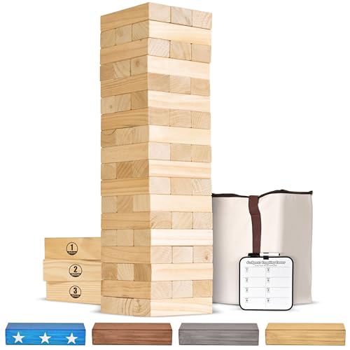 ゲーム盤力くらべ 英語 亜米利加 外国で力くらべ GoSports Giant Wooden Toppling Tower - Stacks Up to 5 フィート - Natural Woodゲーム盤力くらべ 英語 亜米利加 外国で力くらべ