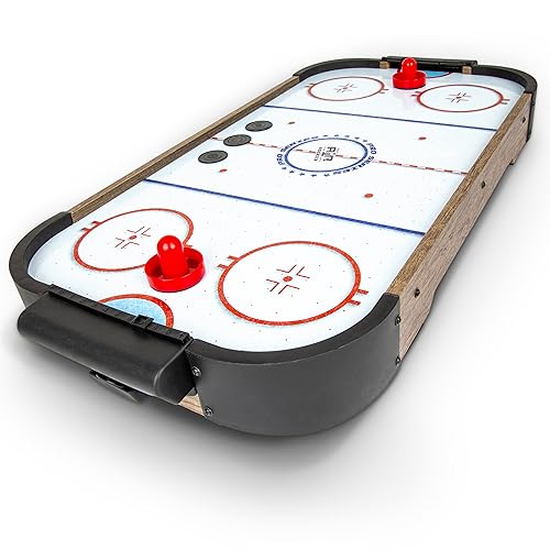ゲーム盤力くらべ 英語 亜米利加 外国で力くらべ GoSports 30 Inch Table Top Air Hockey Game for Kids - Portable, Battery Operated Game Table - Oakゲーム盤力くらべ 英語 亜米利加 外国で力くらべ