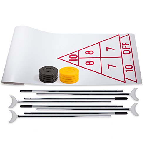 ゲーム盤力くらべ 英語 亜米利加 外国で力くらべ Champion Sports Economy Shuffleboard Set: Indoor Outdoor Game - 8 Pucks 4 Cue Sticks \u0026 Plastic Court, 30 x 180\