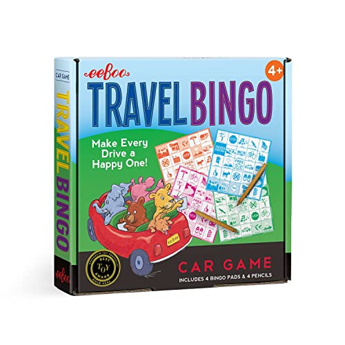 ゲーム盤競り合い 英語 亜米利加 外国で競り合い eeBoo: Travel Bingo for Kids Ages 5+, Car Game with 4 Pads \u0026 Pencils That Makes Road Trips Fun \u0026 Builds Observation Skillsゲーム盤競り合い 英語 亜米利加 外国で競り合い