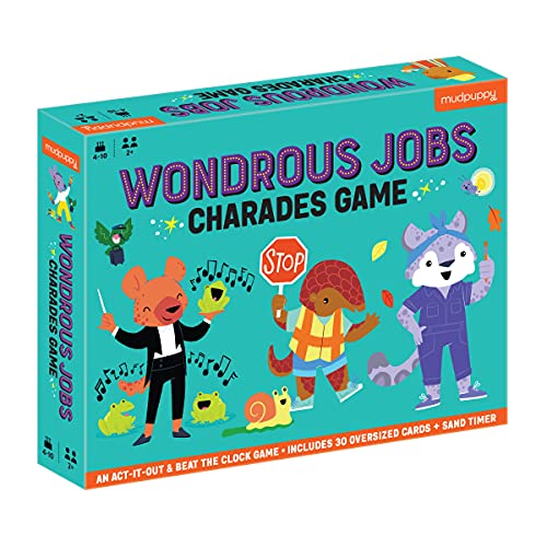 ゲーム盤競り合い 英語 亜米利加 外国で競り合い Wondrous Jobs Charades Game from Mudpuppy, Features 30 Oversized Cards, Fun Twist on the Classic Charades Game, Perfect for 2+ Players, Ages 4-10, Instructions and Sand Timerゲーム盤競り合い 英語 亜米利加 外国で競り合い