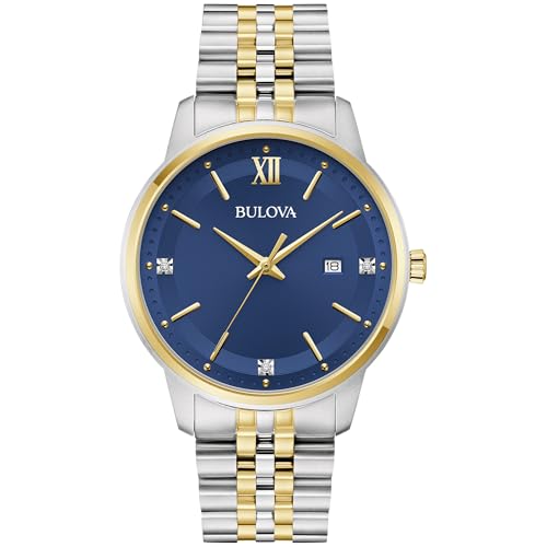 腕時計 ブローバ メンズ Bulova Men's Classic 3-Hand Diamond Quartz Two Tone Stainless Steel Watch, Style:98D188腕時計 ブローバ メンズ｜angelica