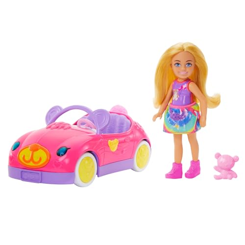 バービー バービー人形 Barbie Chelsea Toy Car Set with Bear-Themed Convertible & Teddy Bear Accessory, Blonde Small Doll Wears Removable Skirt & Shoesバービー バービー人形｜angelica