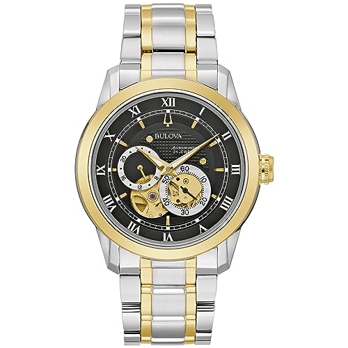 腕時計 ブローバ メンズ Bulova Men's Classic Sutton 4-Hand Automatic Two Tone Stainless Steel Watch, Heartbeat Skeleton, 42mm Dial Style: 98A311腕時計 ブローバ メンズ|angelica
