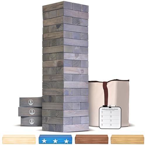 ゲーム盤力くらべ 英語 亜米利加 外国で力くらべ GoSports 5 フィート Giant Wooden Toppling Tower - Includes Bonus Rules with Gameboard - Choose Your Styleゲーム盤力くらべ 英語 亜米利加 外国で力くらべ
