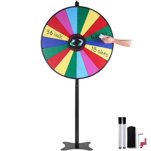 ゲーム盤力くらべ 英語 亜米利加 外国で力くらべ VEVOR 36 inch Spinning Prize Wheel, 18 Slots Spinning Wheel, Roulette Wheel with a Dry Erase and 2 Markers, Tabletop or Floor Standing Win Fortune Spin Games インチ Party Pub Traゲーム盤力くらべ 英語 亜米利加 外国で力くらべ
