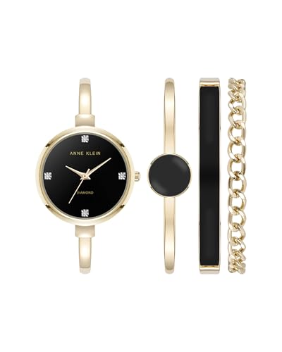 腕時計 アンクライン レディース Anne Klein Women's Lab Grown Diamond Accented Bangle Watch and Bracelet Set, AK/5142腕時計 アンクライン レディース｜angelica