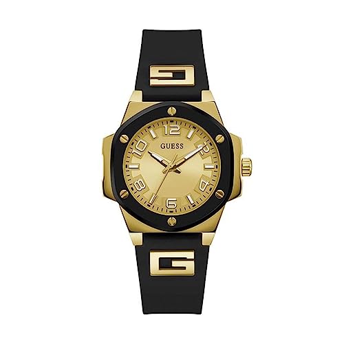腕時計 ゲス GUESS レディース Guess Ladies 38mm Watch - Black Strap Champagne Dial Two-Tone Case腕時計 ゲス GUESS レディース｜angelica