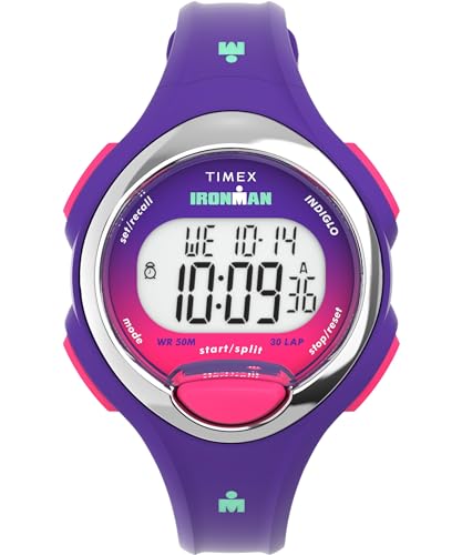 腕時計 タイメックス レディース Timex Women Ironman Triathlon Essential 30 34mm Watch - Purple Strap Digital Dial Purple Case腕時計 タイメックス レディース
