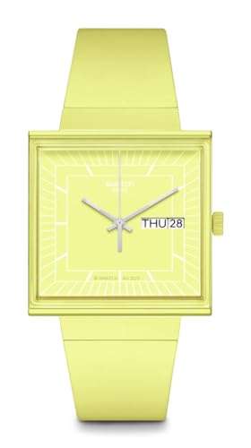 腕時計 スウォッチ メンズ Swatch Square Bioceramic Unisex Watch Casual Bioceramic Yellow Quartz Waterproof What If...Lemon?腕時計 スウォッチ メンズ
