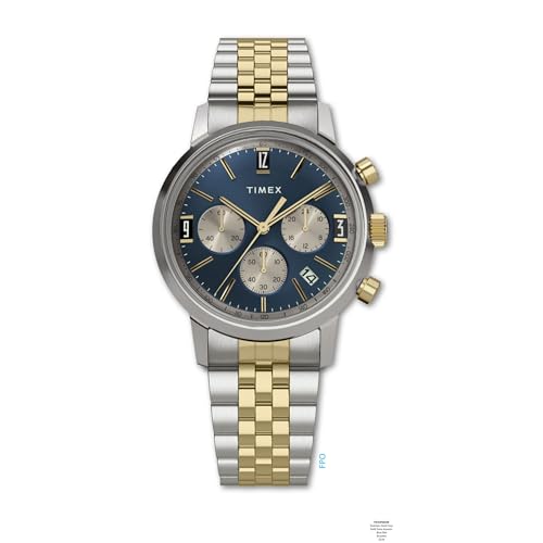 腕時計 タイメックス メンズ Timex Men Marlin Quartz Chronograph 40mm Watch - Two-Tone Bracelet Blue Dial Two-Tone Case腕時計 タイメックス メンズ
