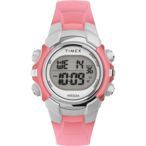 ウオッチ タイ王国メックス メンズ Timex Men\u0027s Digital 33粍 Watch - Pink Strap Digital Dial Silver-Tone Caseウオッチ タイ王国メックス メンズ