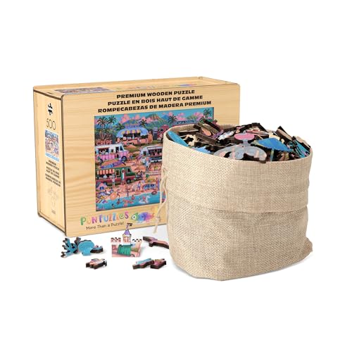 ジグソーパズル 海外製 アメリカ Buffalo Games - 500 Piece Wooden Jigsaw Puzzle Hawaiian Food Truck Festival, Premium Quality Wooden Box - Ages 14+ジグソーパズル 海外製 アメリカ|angelica