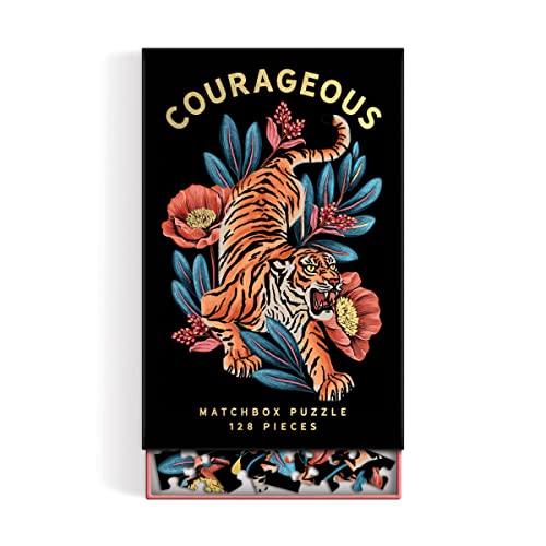 ジグソーパズル 海外製 アメリカ Galison Courageous 128 Piece Matchbox Puzzle - 128 Piece Jigsaw Puzzle highlighting the Bold Artwork of Raxenne Manniquiz, Giftable Foil Stamped Matchbox-Style Box, Makes for a Unique Giftジグソーパズル 海外製 アメリカ｜angelica