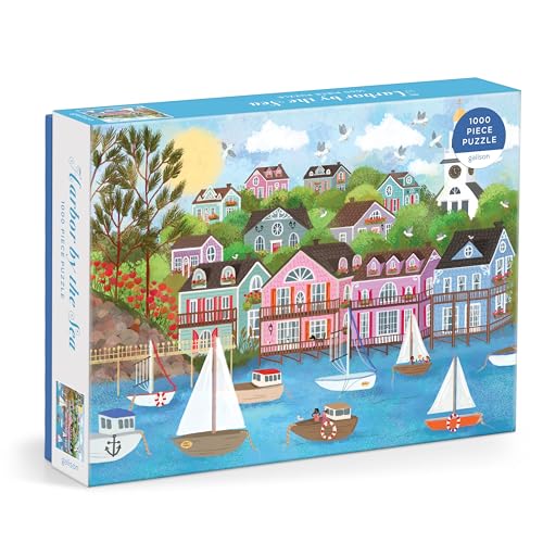 ジグソーパズル 海外製 アメリカ Galison Harbor by The Sea ? 1000 Piece Joy Laforme Jigsaw Puzzle Featuring Beautiful Artwork of New England Summer Paradiseジグソーパズル 海外製 アメリカ｜angelica