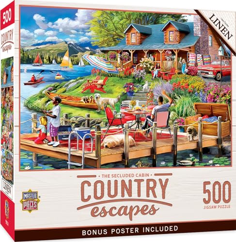 ジグソーパズル 海外製 アメリカ Masterpieces 550 Piece Jigsaw Puzzle for Adults, Family, Or Kids - The Secluded Cabin - 18"x24"ジグソーパズル 海外製 アメリカ|angelica