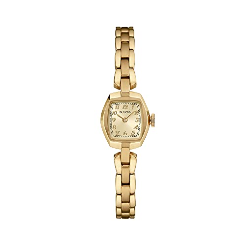 ウォッチ ブローバ レディース 97L155 Bulova Ladies\u0027 Classic Dress Mini 2-Hand Quartz Watch, Stainless Steel, Arabic Markers, Gold Toneウォッチ ブローバ レディース 97L155