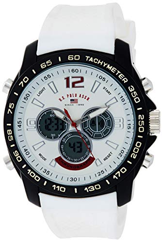 ウオッチ ユーエスポロアッスン メンズ US9556 U.S. Polo Assn. Men\u0027s Chronograph Sport Watch ? Ana-Digital Display with Tachymeter Bezel, Dual Time, Stopwatch \u0026 Alarm ? White Silicone Strap ? 46粍 Case ? Fウオッチ ユーエスポロアッスン メンズ US9556