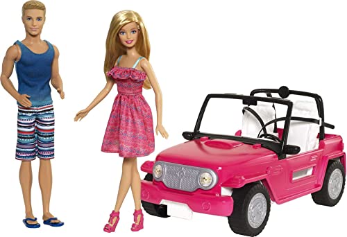 バービー Barbie 砂浜クルーザー バービーあやつり人形とケンのあやつり人形 2人乗りのオープン 運転