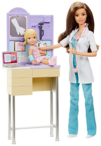 バービー Barbie 土壌学医 ドールプレイセット 白衣 真っ白い靴 赤ちゃんのあやつり人形 DKJ12