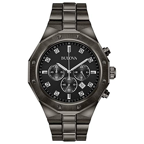 腕時計 ブローバ メンズ 98D142 Bulova Men's Classic Diamond 6-Hand Chronograph Quartz Watch, Calendar Date, Luminous Markers, 100M Water Resistant, 44mm腕時計 ブローバ メンズ 98D142｜angelica