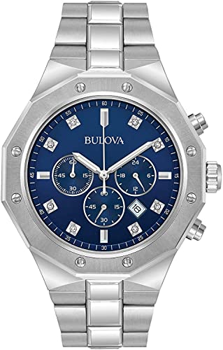 ウオッチ ブローバ メンズ 96D138 Bulova Men\u0027s Classic Diamond 6-Hand Chronograph Quartz Watch, Calendar Date, Luminous Markers, 100M Water Resistant, 44粍ウオッチ ブローバ メンズ 96D138