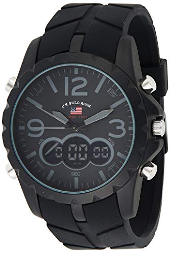 ウオッチ ユーエスポロアッスン メンズ US9287 U.S. Polo Assn. Men\u0027s Multifunction Watch Black Silicone Strap Analog Digital Display Alarm Chronograph Backlight 50粍 Case Fits Wrists 5.5\" to 8\""ウオッチ ユーエスポロアッスン メンズ US9287"