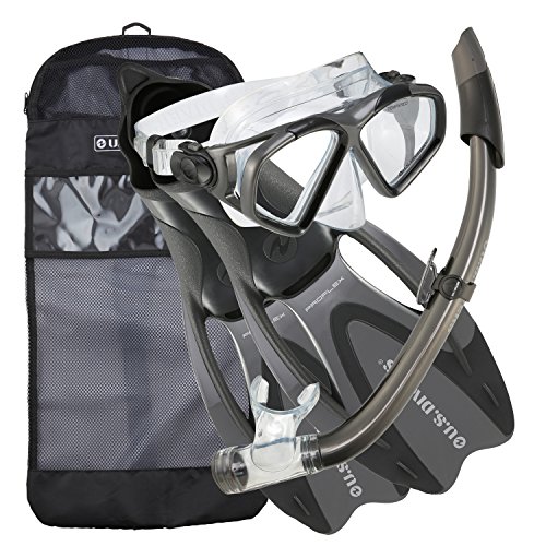 日本全国送料無料 楽天市場 シュノーケリング マリンスポーツ 送料無料 U S Divers Cozumel Seabreeze Adult Snorkeling Combo Set With Adjustable Mask Snorkel Medium Large Fins 8 9 5 And Travel Bag Grayシュノーケリング マリンスポーツ