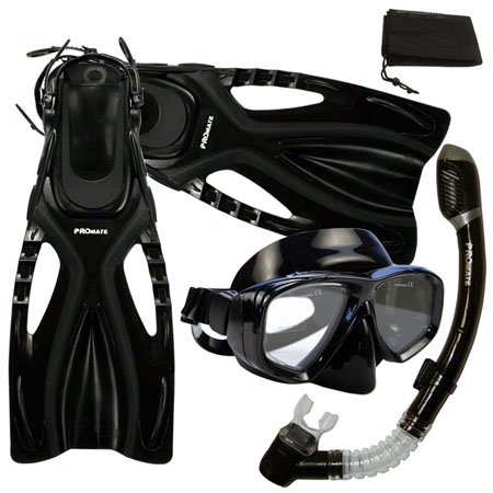 楽天市場 楽天市場 シュノーケリング マリンスポーツ 送料無料 Promate Snorkeling Scuba Diving Mask Snorkel Fins Gear Set W Mesh Bag Bk Bk Ml Xl 9 13 シュノーケリング マリンスポーツ Angelica 最安 Lexusoman Com