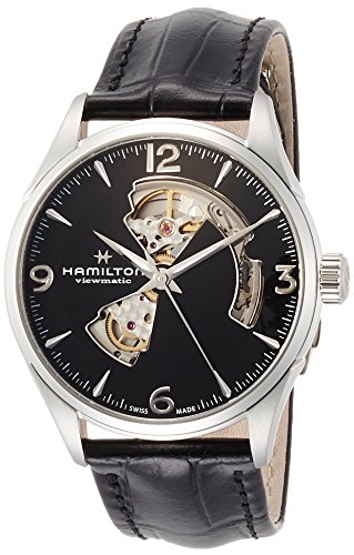 ウオッチ ハミルトン メンズ H32705731 Hamilton Jazzmaster Open Heart Automatic Men\u0027s Watch, 42粍 Stainless Steel Case, Swiss Made, Black Dial Analog Wrist Watch, 50m Waterproof, Sapphire Crystal, 3-Hand Movement, Calf ウオッチ ハミルトン メンズ H32705731
