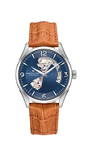 ウオッチ ハミルトン メンズ H32705541 Hamilton Jazzmaster Open Heart Automatic Men\u0027s Watch, 42粍 Stainless Steel Case, Swiss Made, Blue Dial Analog Wrist Watch, 50m Waterproof, Sapphire Crystal, 3-Hand Movement, Calf Lウオッチ ハミルトン メンズ H32705541
