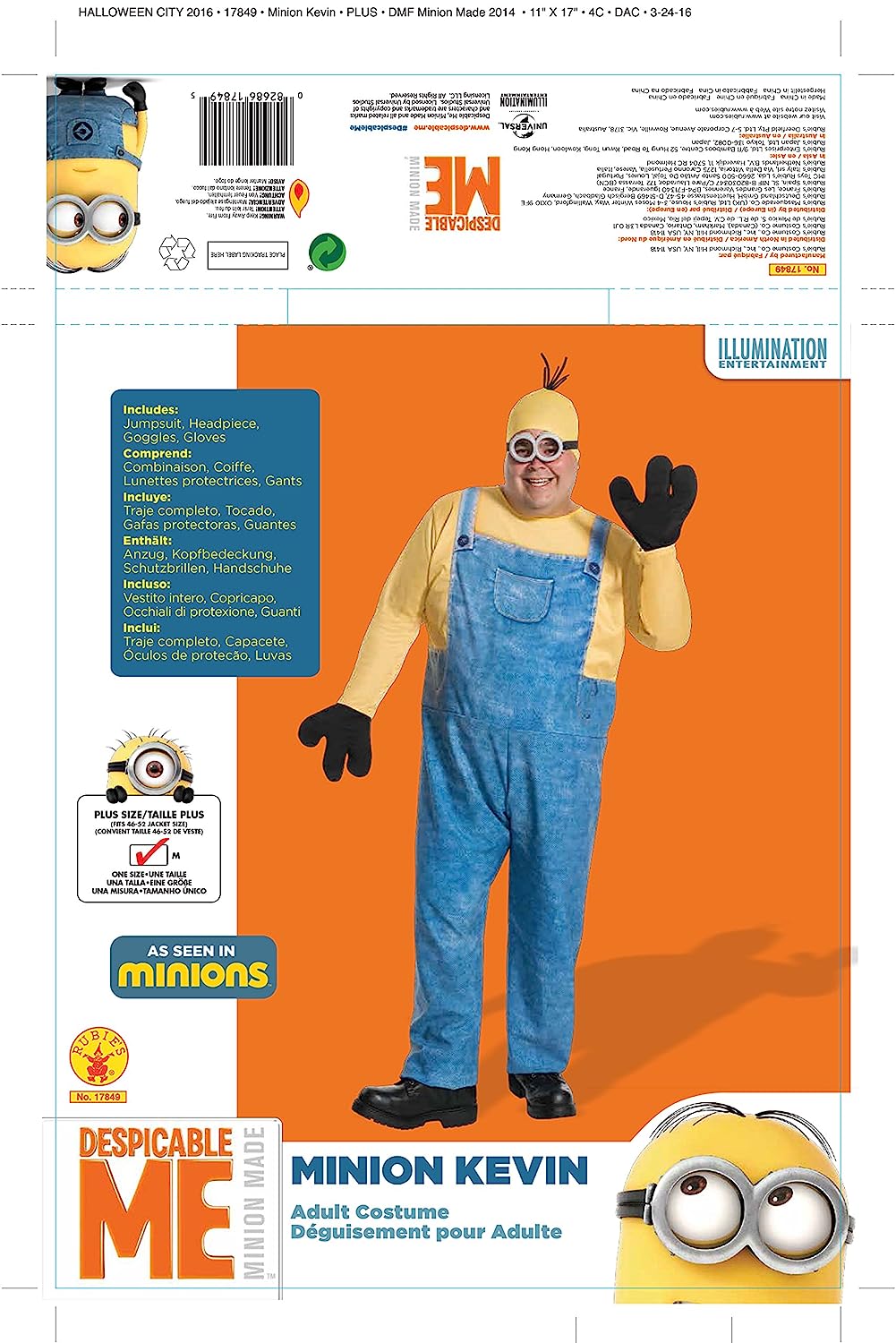 コスプレ衣装 コスチューム ミニオンズ 送料無料 Rubie S Men S Minion Kevin Plus Size Costume Multi One Sizeコスプレ衣装 コスチューム ミニオンズ Painfreepainrelief Com