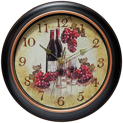 壁掛け時計 インテリア インテリア 海外モデル アメリカ 14877BG-3967 Infinity Instruments LTD. Pinot 12 inch Rustic Round Non-Ticking Silent Battery Operated Easy to Read Wall Clock for L壁掛け時計 インテリア インテリア 海外モデル アメリカ 14877BG-3967|angelica