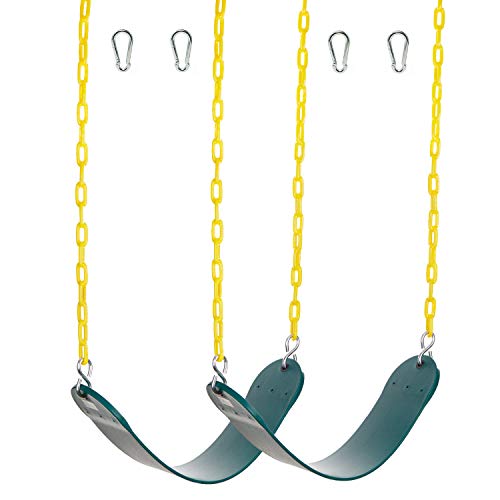 ジャングルジム ブランコ 屋内・屋外遊び 幼児 小学生 Squirrel Products 2 Pack Heavy Duty Strap Swing Seat - Swing Set Strap Swing Seat Replacement with Plastic Coated Chain for Easy Iジャングルジム ブランコ 屋内・屋外遊び 幼児 小学生
