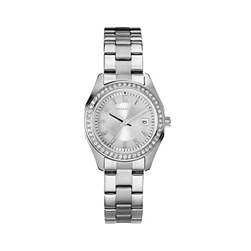 腕時計 ブローバ レディース Caravelle by Bulova Ladies' Petite Sport 3-Hand Date Watch, Crystal Accents, Arabic Markers, 28mm腕時計 ブローバ レディース｜angelica
