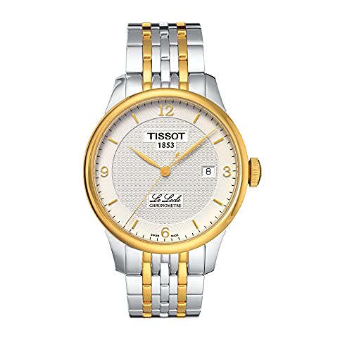 腕時計 ティソ メンズ Tissot Mens Le Locle COSC 316L Stainless Steel case with Yellow Gold PVD Coating Swiss Automatic Watch, Grey, Stainless Steel, 19 (T0064082203700)腕時計 ティソ メンズ|angelica
