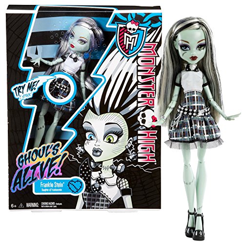 化け物御機嫌 偶人 お人形さん 貨物輸送無料 Monster High Mattel Year 12 Ghoul S Alive Series 11 Inch Electronic Doll Set Frankie Stein Daughter Of Frankenstein With Sparking Body And Doll Standモンスターハイ 人形 ドール