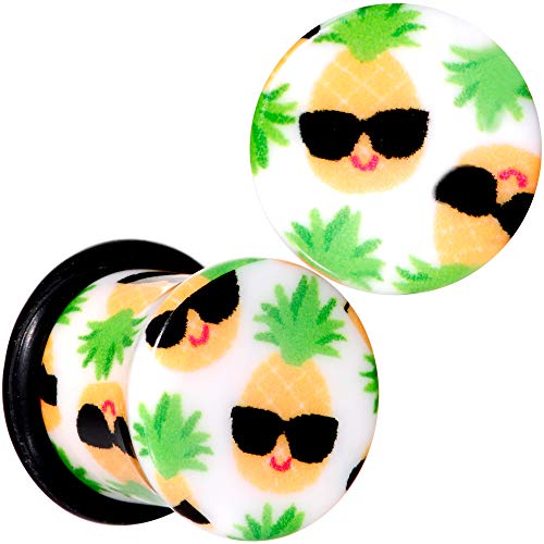 ボディキャンディー ボディピアス アメリカ 日本未発売 ウォレット Body Candy 00G 2Pc Ear Plugs White Acrylic Happy Pineapple Single Flare Ear Plug Gauges Set of 2 10mmボディキャンディー ボディピアス アメリカ 日本未発売 ウォレット|angelica