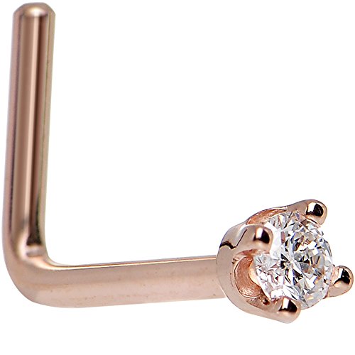 ボディキャンディー ボディピアス アメリカ 日本未発売 ウォレット Body Candy Solid 14k Rose Gold 2mm Cubic Zirconia L Shaped Nose Stud Ring 20 Gauge 1/4"ボディキャンディー ボディピアス アメリカ 日本未発売 ウォレット|angelica