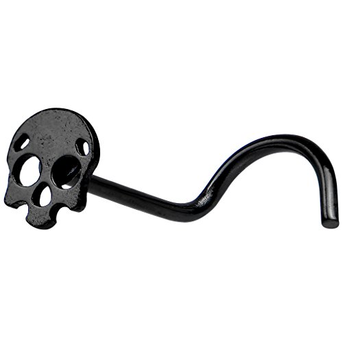 ボディキャンディー ボディピアス アメリカ 日本未発売 ウォレット Body Candy Nose Ring Unisex Black Anodized Titanium Skull Nose Stud Piercing 20 Gauge Nose Screwボディキャンディー ボディピアス アメリカ 日本未発売 ウォレット｜angelica