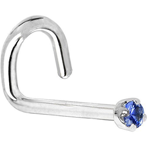 ボディキャンディー ボディピアス アメリカ 日本未発売 ウォレット Body Candy Solid 14k White Gold 1.5mm Genuine Blue Sapphire Left Nose Stud Screw 20 Gauge 1/4"ボディキャンディー ボディピアス アメリカ 日本未発売 ウォレット|angelica