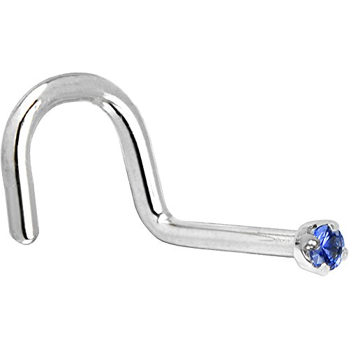 ボディキャンディー ボディピアス アメリカ 日本未発売 ウォレット Body Candy Solid 14k White Gold 1.5mm Genuine Blue Sapphire Right Nose Stud Screw 20 Gauge 1/4"ボディキャンディー ボディピアス アメリカ 日本未発売 ウォレット｜angelica
